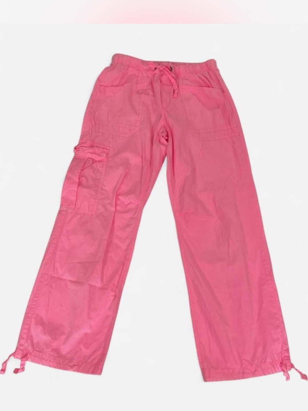 Aerie Pink Cargo Parachute Pants Women’s M Y2K Drawstring Wide Leg